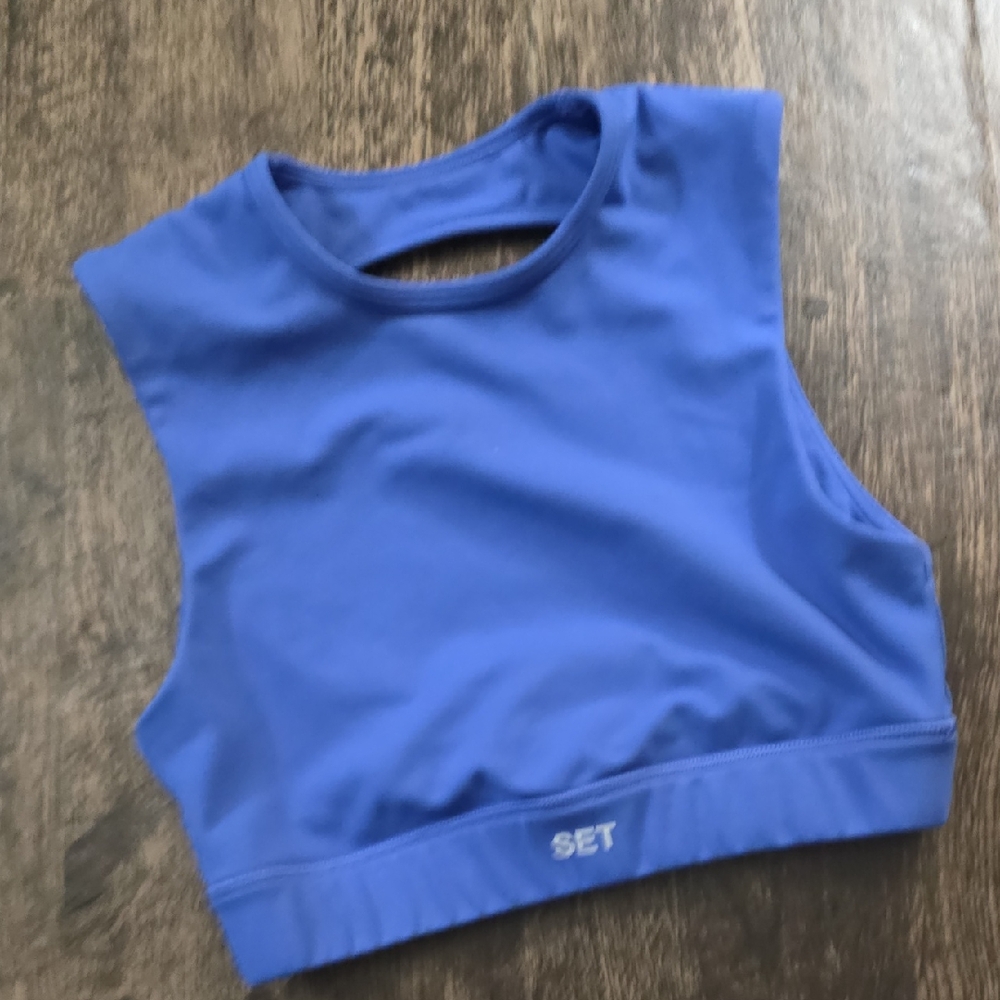 SET Active Royal Blue High Neck Sports Bra
